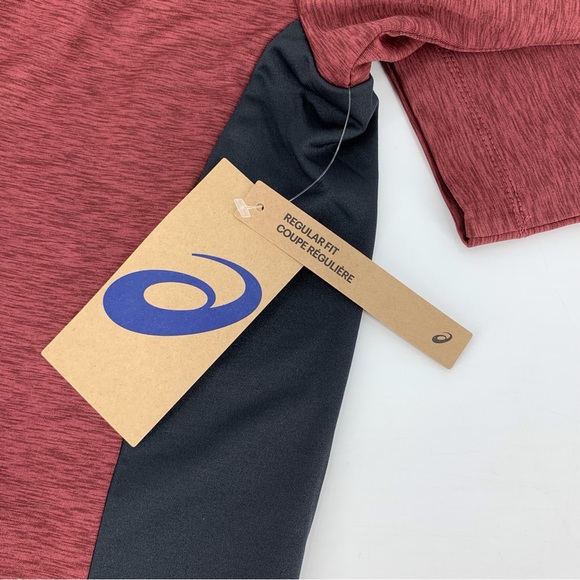 Asics NWT Mens' Heathered Red Cold Weather 1/4 Zip Long Sleeve Shirt, Medium - Picture 13 of 15